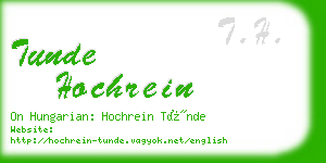 tunde hochrein business card